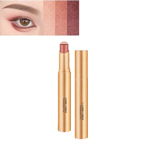 3-in-1-Lidschattenstift, Creme-Lidschatten-Stick, Gradient Drei Farben Lidschatten-Stick, Matter und Glitzer Wasserdichter Lidschatten Pen, Langanhaltender Augen Make-up (#04) von Generisch