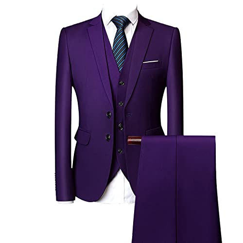 Herren Sakko Anzug Blazer Klassische Jacke Smoking Hose Slim Fit  Formal 2er Set 