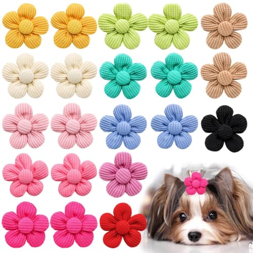 3 x Frühlings-Hundeschleifen für Welpen, Katzen, Blumen, Schleife, Gummibänder für Hunde, modisches Hundehaar-Accessoire, handlich und professionell, verschiedene Farben von Generisch