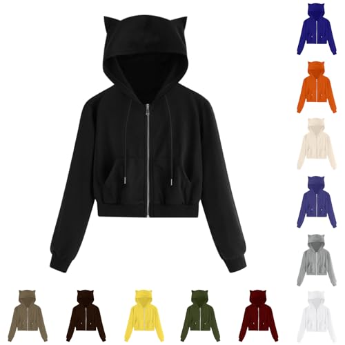 30 Geburtstag Frauen Damen Kapuzenjacke Zip Up Jacket mit Tasche Sweatshirt Drawstring Kapuzenpulli Einfarbig Hooded Freizeit Baggy Sportbekleidung Bequemer Outwear Harajuku Henley von Generisch