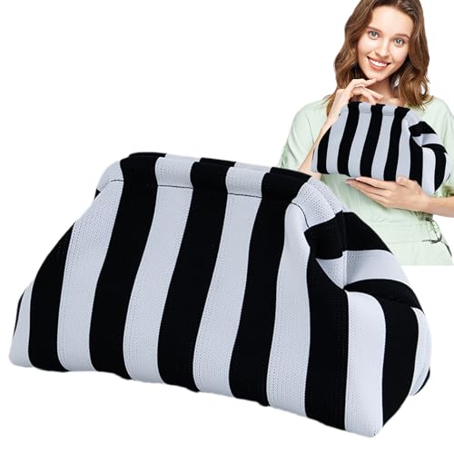 31x17 X13 Cm Gewebte Clutch Geldbörse Für Damen Lässige Tasche Mit Vertikalen Streifen Kompakt In Der Größe Und Aus Weichem Stoff Gefertigt Für Abendessen Hochzeiten Urlaubsreisen von Generisch