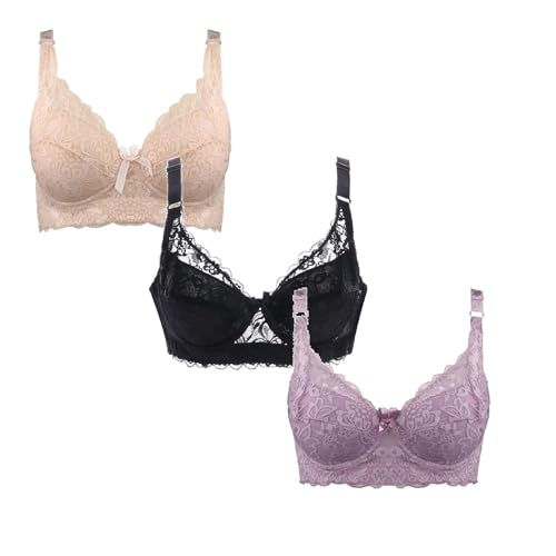 3Er Pack Bügel BH 70B Große Größen Set Bralette Spitze Bra Bequemer Klassische BHS Komfort Büstenhalter Atmungsaktiver Unterwäsche Frauen Mit Verstellbarem Träger 3Er Pack Bügel BH 70B Große Größen Set Bralette Spitze Bra Bequemer Klassische BHS Komfort Büstenhalter Atmungsaktiver Unterwäsche Frauen Mit Verstellbarem Träger von Generisch