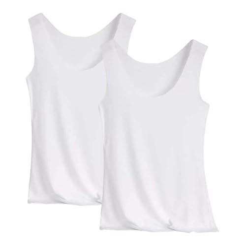 3Er-Pack Spaghettiträger Top Damen Sommer Tops Basic Top Damen Rundhals Tank Tops Ärmellose Blusentop Cami Tanktops Träger-Tops Baumwolle Unterhemd Shirt Blusen Casual Weste Strand Vest von Generisch