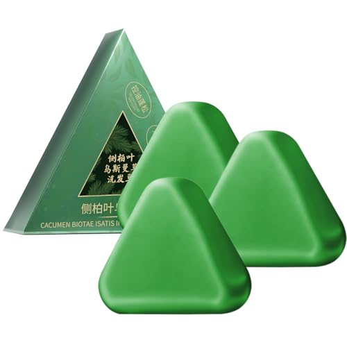 3Stk Usman Grass Green Shampoo Bar | 120g Nature Triangle Shampoo Soap | Ölkontrollierende Reis Anti Schuppen Festes Shampoos Stück | Erfrischende Pflanzliche Flauschige Haarseife für Damen & Herren von Generisch