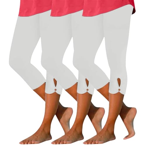 3er Pack Leggings Damen 3/4 Caprihose Kurze Yogahose Damen Hosen Stretch Sporthose High Waist Sportleggings Outdoor Laufhosen Freizeit Sommerhose 3er Pack Leggings Damen 3/4 Caprihose Kurze Yogahose Damen Hosen Stretch Sporthose High Waist Sportleggings Outdoor Laufhosen Freizeit Sommerhose von Generisch
