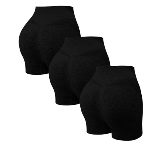 3er Pack Radlerhose Damen Hohe Taille Shorts Bauchweg Hotpants Kurze Sporthose Leggings Boxershorts Frauen Panties Unterhose Damenunterhosen UnterwäSche FüR Yoga Gym Fitness TäGlich Tragen von Generisch