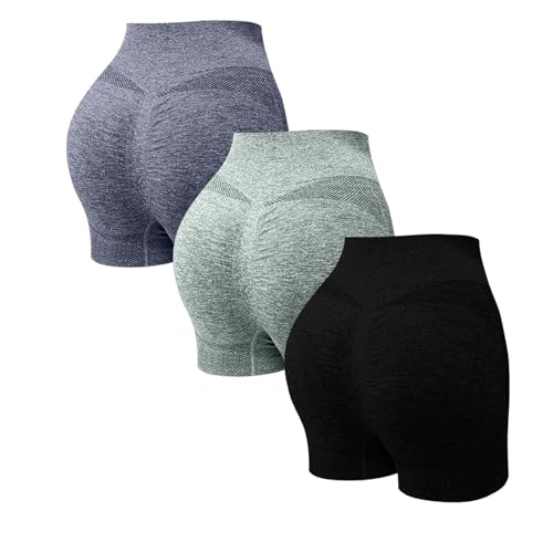 3er Pack Radlerhose Damen Hohe Taille Shorts Bauchweg Hotpants Kurze Sporthose Leggings Boxershorts Frauen Panties Unterhose Damenunterhosen UnterwäSche FüR Yoga Gym Fitness TäGlich Tragen von Generisch