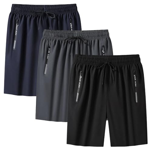 3er Pack Sporthose Herren Kurz Jogginghose Sport Shorts mit Reisverschlusstaschen Sommer Kurze Hosen Männer Schnelltrocknend Stretchstoff Leichte Sportshorts Gym Basketball Atmungsaktive Laufshorts 3er Pack Sporthose Herren Kurz Jogginghose Sport Shorts mit Reisverschlusstaschen Sommer Kurze Hosen Männer Schnelltrocknend Stretchstoff Leichte Sportshorts Gym Basketball Atmungsaktive Laufshorts von Generisch