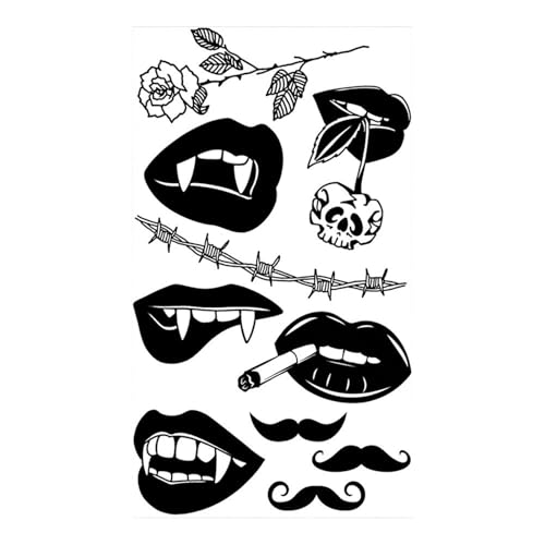 4 Blätter Schmetterling Rose Blume Temporäre Tattoos for Frauen Erwachsene Kinder Mädchen Feder Schlange Skorpion Gefälschte Tattoo Hals Arm Hände(CSQ016) von Generisch