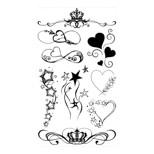 4 Blätter Schmetterling Rose Blume Temporäre Tattoos for Frauen Erwachsene Kinder Mädchen Feder Schlange Skorpion Gefälschte Tattoo Hals Arm Hände(CSQ038) von Generisch