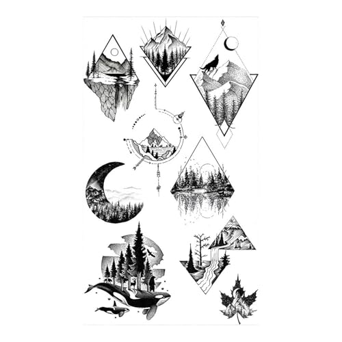 4 Blätter Schmetterling Rose Blume Temporäre Tattoos for Frauen Erwachsene Kinder Mädchen Feder Schlange Skorpion Gefälschte Tattoo Hals Arm Hände(CSQ046) von Generisch