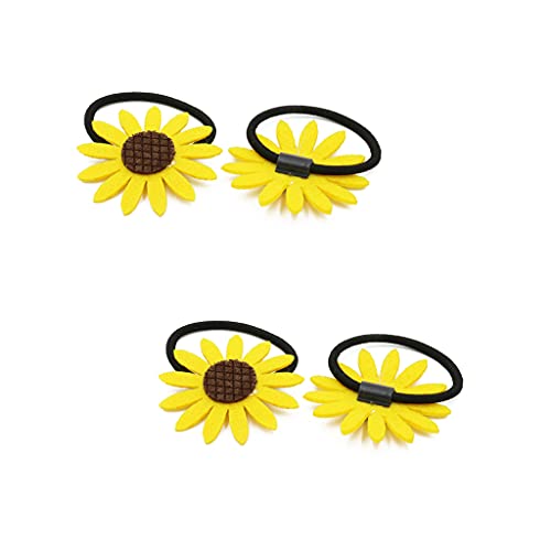 4 STÜCKE Entzückende Kind Sonnenblumenhaar Ring Elastisches Haar Seil Pferdeschwanz Halter Haarschmuck für Baby Kinder Kreative und Nützliche Practical and attractive von Generisch