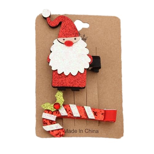 4 Stück Haarspangen Kinder Weihnachten, Rentier Weihnachtsmann Weihnachts Deko Haar Haarnadeln, Weihnachten Entenschnabel Haarklammern Für Kinder Mädchen Damen, Weihnachten Mädchen Haarnade von Generisch
