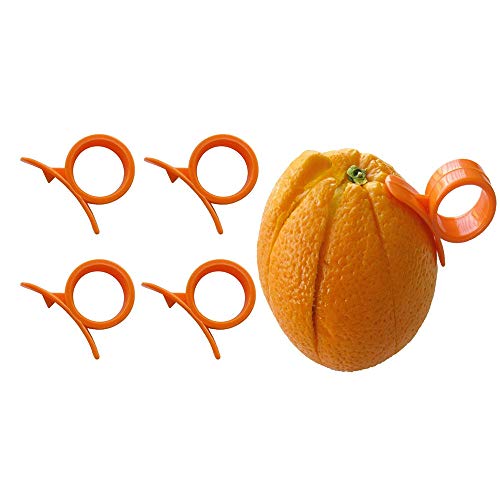 4 Stück Obstöffner Schäler Slicer Cutter Wiederverwendbare Kunststoff Obst Zitrone Zitrus Orange Hautentferner Umweltschutz Einfach zu tragen Neu veröffentlicht und beliebt von Generisch