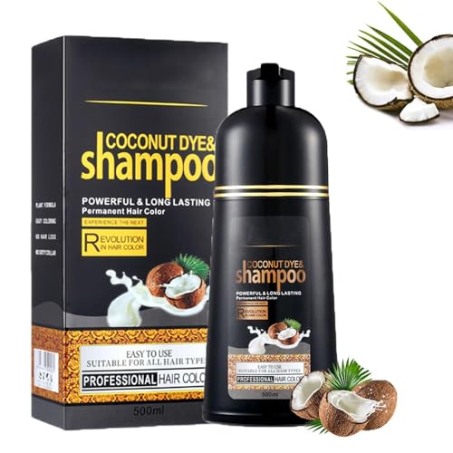 4 in 1 Black Hair Dye Shampoo, Haarfarblösung zum Abdecken grauer Haare, Haarfärbelösung Instant & Easy für Männer Frauen (Kastanienbraun) von Generisch