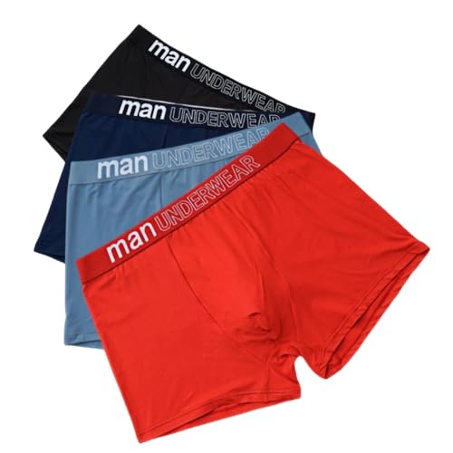 4er Pack Boxershorts Herren Baumwolle Unterhosen Männer Boxer Shorts for Men Atmungsaktiv Briefs Unterwäsche Sets Einfarbig Trunks Herren-Slips Mehrfarbige 3XL von Generisch