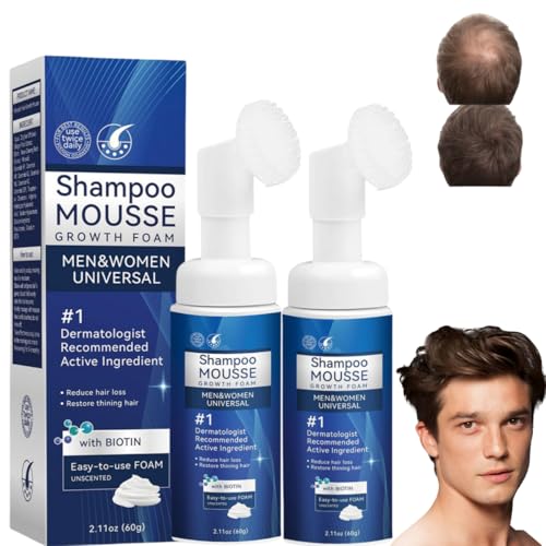 5% Foam, Männer Shampoo Mousse, Root-Activator Shampoo, Haarwuchs-Shampoo, Wurzel-aktivierendes Shampoo Mousse, Haarverdickendes Shampoo, Männer Schaum für dichteres und volleres Haar (2pc) von Generisch
