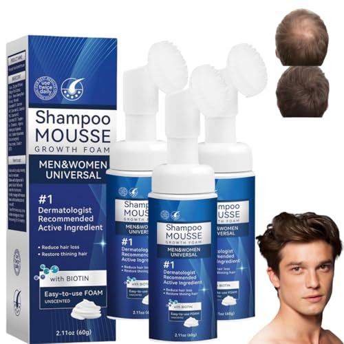 5% Foam, Männer Shampoo Mousse, Root-Activator Shampoo, Haarwuchs-Shampoo, Wurzel-aktivierendes Shampoo Mousse, Haarverdickendes Shampoo, Männer Schaum für dichteres und volleres Haar (3pc) von Generisch