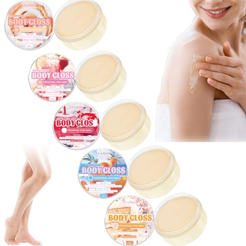 5 Stück Body Glaze Body Butter, Whipped Body Butter für Frauen, Nährende & Feuchtigkeitsspendende Hautpflege Body Butter Cream, Anti-Aging Glatte Körpercreme, Langanhaltendes Körperöl von Generisch