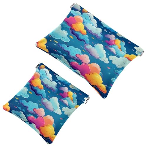 595 Schrapnell-Tasche für Geldbörse, Seestern-Massen – wasserdichte Make-up-Tasche, tragbare Tasche für Frauen, Geschenke, 2 Stück, Mehrfarbig 10, A：7.1x5.8in/18x14.8cm，B:4.7x4.5in/12x11.5cm von Generisch