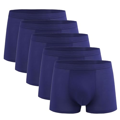 5er Pack Unterhosen Männer Slips Einfarbig Boxer Shorts for Men Retroshorts Atmungsaktiv Unterwäsche Mens Underwear Sets Herren-Boxershorts Warehouse Deals Angebote Blau XL von Generisch