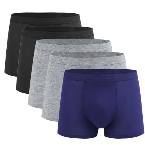 5er Pack Unterhosen Männer Slips Einfarbig Boxer Shorts for Men Retroshorts Atmungsaktiv Unterwäsche Mens Underwear Sets Herren-Boxershorts Warehouse Deals Angebote Schwarz 3XL von Generisch