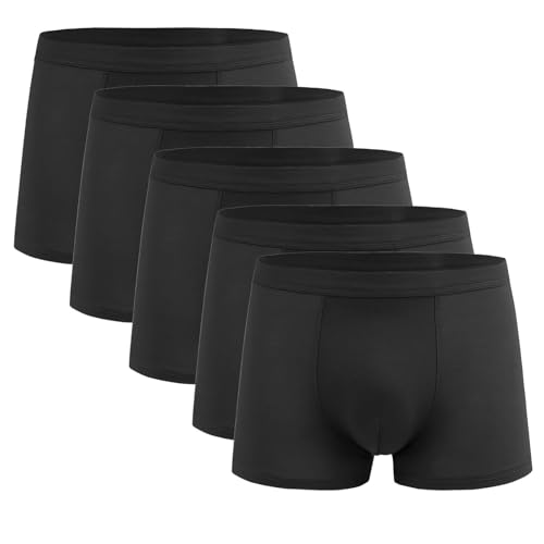 5er Pack Unterhosen Männer Slips Einfarbig Boxer Shorts for Men Retroshorts Atmungsaktiv Unterwäsche Mens Underwear Sets Herren-Boxershorts Warehouse Deals Angebote Schwarz L von Generisch