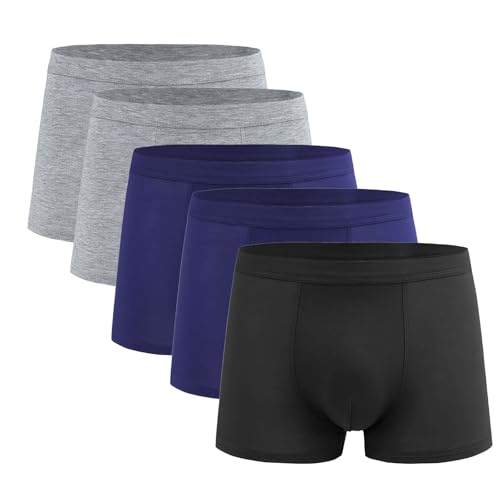 5er Pack Unterhosen Männer Slips Einfarbig Boxer Shorts for Men Retroshorts Atmungsaktiv Unterwäsche Mens Underwear Sets Herren-Boxershorts Warehouse Deals Angebote Schwarz L von Generisch