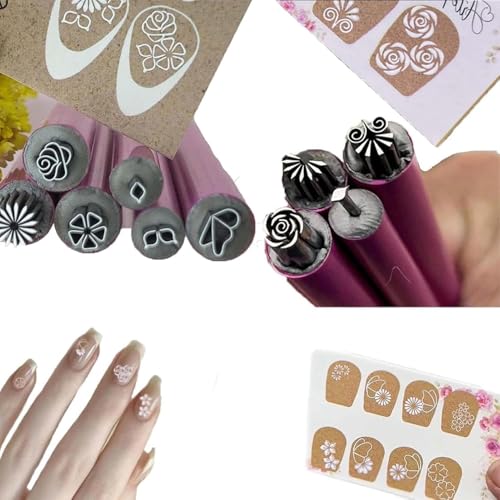 6/10 Stück Nagelstift Nagelstempel Set, Nail Arts Stempelstifte, Nail Stamp Pen, Nagel Stempel Nageldesign, Nail Stamper Tool, Stempelstifte Nail Arts Set Nail Arts Zubehör Kit Für Anfänger von Generisch