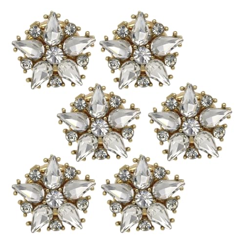 6 Stück Knopfabdeckungen - Knopfabdeckungen Für Hemden, Luxuriöse Kristallknöpfe, Abnehmbare Hemdknopfclips, Personalisierte Dekorative Kleidungsknöpfe, Für Heimwerken Und Urlaubsdekoration von Generisch