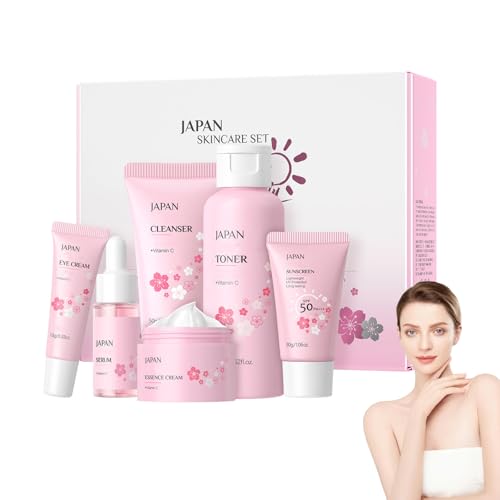 6 Teiliges Sakura Hautpflegeset,Gesichtsreiniger 50g,Gesichtswasser 100ml,Pflegeessenz 17ml,Augencreme 15g, Gesichtscreme 25g,Sonnenschutz 30g,Anti-Aging Porenverfeinerung,Für Mädchen und Frauen 6 Teiliges Sakura Hautpflegeset,Gesichtsreiniger 50g,Gesichtswasser 100ml,Pflegeessenz 17ml,Augencreme 15g, Gesichtscreme 25g,Sonnenschutz 30g,Anti-Aging Porenverfeinerung,Für Mädchen und Frauen von Generisch
