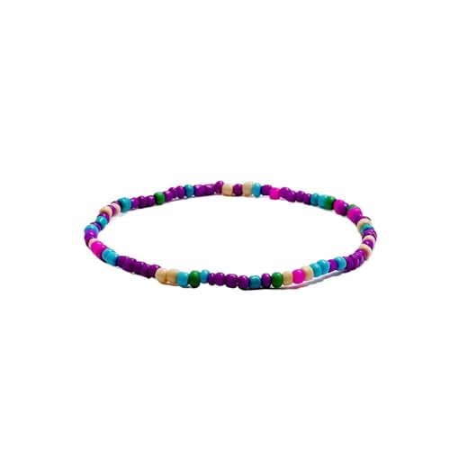6 x Fußkettchen mit bunten Reisperlen für den Sommer, einfaches Armband, Mehrzweck, Strand-Trend, Fußzubehör, Einheitsgröße von Generisch