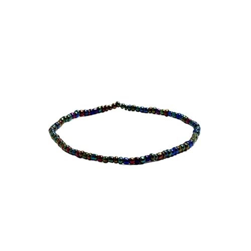 6 x Fußkettchen mit bunten Reisperlen für den Sommer, einfaches Armband, Mehrzweck, Strand-Trend, Fußzubehör, Einheitsgröße von Generisch