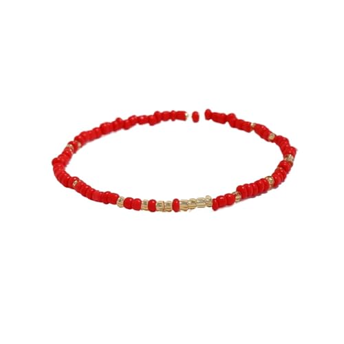 6 x Fußkettchen mit bunten Reisperlen für den Sommer, einfaches Armband, Mehrzweck, Strand-Trend, Fußzubehör, Einheitsgröße von Generisch