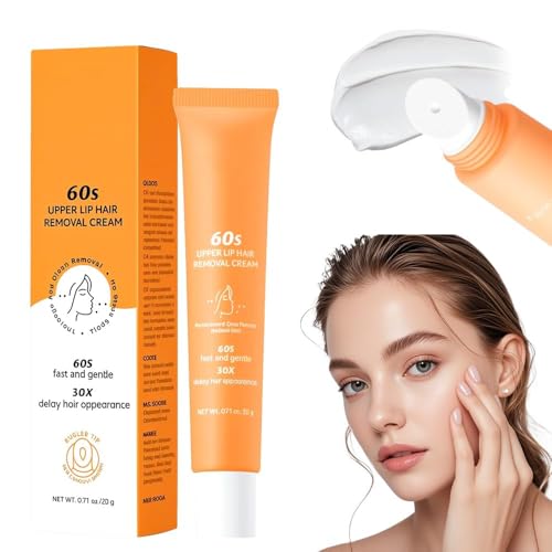 60S Upper Lip Hair Removal Cream,Enthaarungscreme Gesicht,Hair Removal Cream,Skin Haarentferner Gesicht,Damenbart Entferner,Oberlippenhaarentfernung,Gesichtshaarentferner für frauen,20g (1) von Generisch