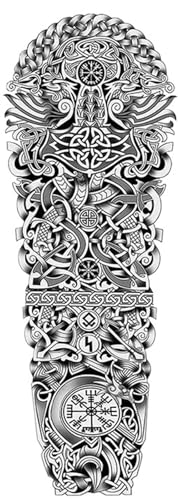 8 Blätter wasserdichte temporäre Tattoo-Aufkleber Uhr Auge große Arm Tattoo for Männer Frauen Tiger Tier gefälschte Tatoo Ärmel(TQB-153) von Generisch