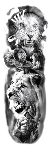 8 Blätter wasserdichte temporäre Tattoo-Aufkleber Uhr Auge große Arm Tattoo for Männer Frauen Tiger Tier gefälschte Tatoo Ärmel(TQB-183) von Generisch