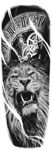 8 Blätter wasserdichte temporäre Tattoo-Aufkleber Uhr Auge große Arm Tattoo for Männer Frauen Tiger Tier gefälschte Tatoo Ärmel(TQB-249) von Generisch