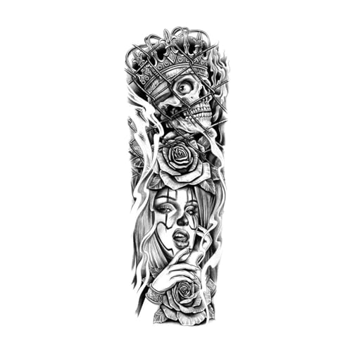8 Blätter wasserdichte temporäre Tattoo-Aufkleber Uhr Auge große Arm Tattoo for Männer Frauen Tiger Tier gefälschte Tatoo Ärmel(TQB-330) von Generisch