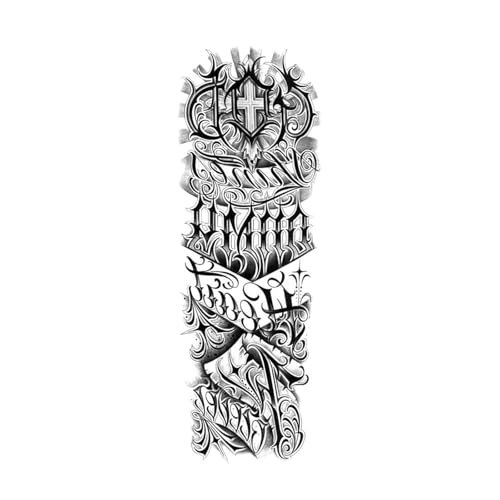 8 Blätter wasserdichte temporäre Tattoo-Aufkleber Uhr Auge große Arm Tattoo for Männer Frauen Tiger Tier gefälschte Tatoo Ärmel(TQB-333) von Generisch