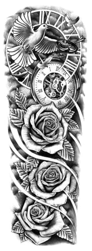 8 Blätter wasserdichte temporäre Tattoo-Aufkleber Uhr Auge große Arm Tattoo for Männer Frauen Tiger Tier gefälschte Tatoo Ärmel(TQB-335) von Generisch
