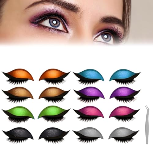 8 Paar Lazy Eye Shadow Eyelash Patch,2-in-1 Reusable Eye Makeup Stickers with False Lashes&Shadow,Wimpernpflaster,Colorful Eyeshadow and Lash Sticker,Make-up-Schablonen-Aufkleber für alle Augenformen 8 Paar Lazy Eye Shadow Eyelash Patch,2-in-1 Reusable Eye Makeup Stickers with False Lashes&Shadow,Wimpernpflaster,Colorful Eyeshadow and Lash Sticker,Make-up-Schablonen-Aufkleber für alle Augenformen von Generisch