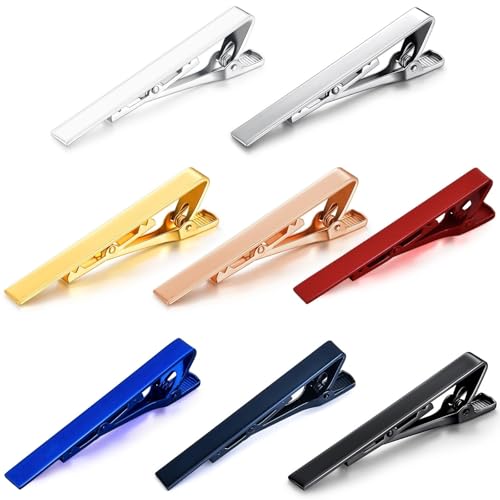 8-teilige Krawattenklammern für Herren, 2,3 Metall-Krawatten in 8 Farben, mit luxuriöser Box, klassisches Nadel-Set für Hochzeiten, Business, formelle Angelegenheiten von Generisch