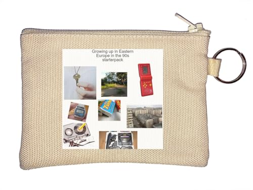 90er Jahre Ostern Europa Starter Pack Lustiger Meme Schlüsselanhänger Münzbörse Beige von Generisch