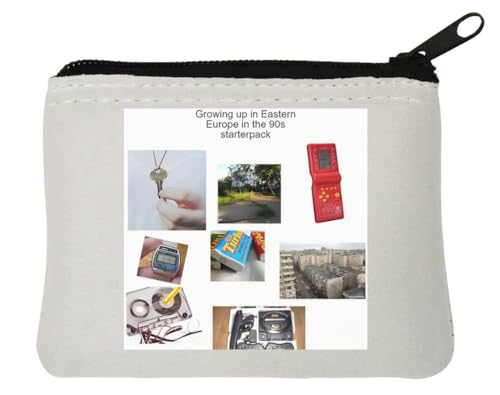 90er Jahre Ostern Europa Starter Pack Lustiges Meme Neopren Münzbörse Beutel 10 x 11 cm Weiß von Generisch