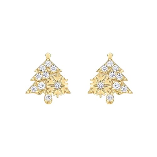 925 Silber Funkelnde Zirkonia Ohrhänger Weihnachtsohrringe Weihnachtsschmuck für Frauen Mutter Tochter Schwester mit Geschenkbox von Generisch