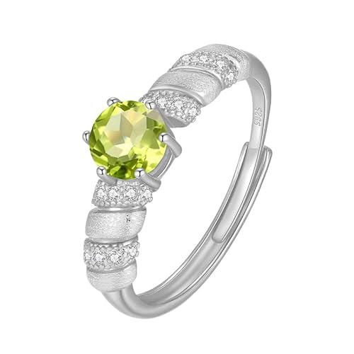 925 Sterling Silber Brillantschliff Edelsteinring Für Damen 14K Vergoldete Ringe Verstellbar Zirkonia Twist Band Verlobung Cocktail Ehering Geschenk Rubin Silber von Generisch