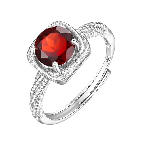 925 Sterling Silber Halo Solitär Verlobungsring Für Frauen Brillantschliff Natürlicher Edelstein Ring 14K Vergoldet Cz Twist Kabelband Cocktail Ehering Rubin Silber von Generisch