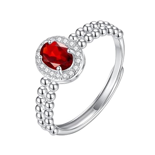 925 Sterling Silber Ringe Für Frauen Vintage Edelstein Halo Verlobungsringe Ewigkeitsversprechen Fingerband Verstellbar Jahrestag Ehering Rubin von Generisch