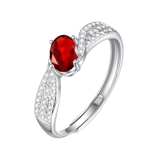 925 Sterling Silber Zirkonia Ringe Für Frauen Ewigkeit Ovalschliff Edelsteine Unendlichkeitsring Statement Versprechen Ehering Für Sie Größe Verstellbar Rubin von Generisch